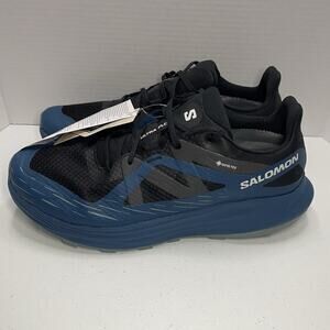 Salomon Mens Size 11.5 Shoes NEW Gore-Tex Ultra Flow GTX Black Blue Deep Dive